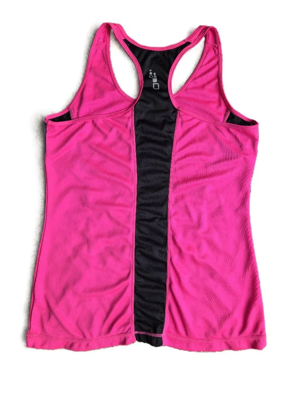 HIND AS-NEW Athletic Racerback Tank Top Hot Pink with Black Trim Women's L